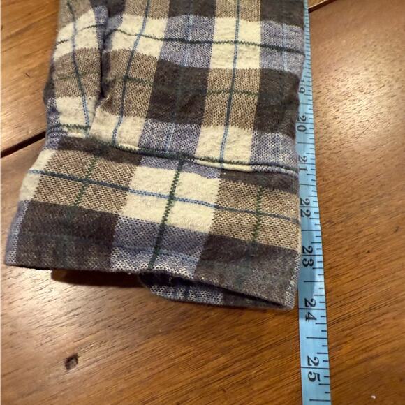 Vintage Flannel Plaid Button Down Chore Shirt Jacket Quilted Mens Med Workwear - Picture 11 of 13